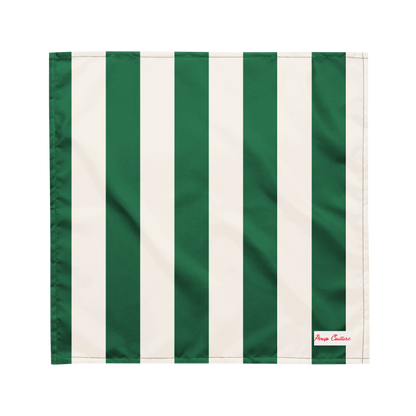 Cyndi Green and White Mark Stripe Bandana | Pinup Couture