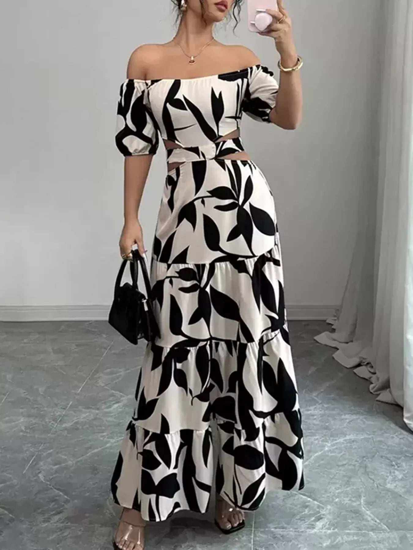 Lake Como Ruffle Off-Shoulder Cutout Maxi Dress | 3 Colors