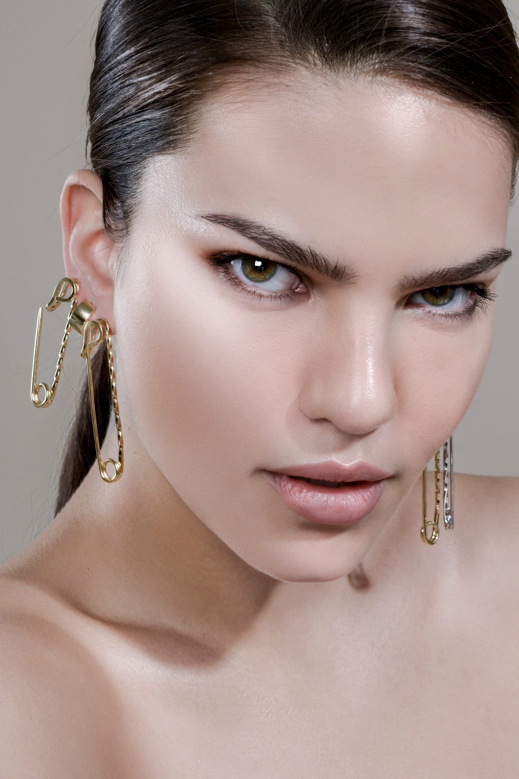 Small Twisted Safety Pin Earrings by Eklexic