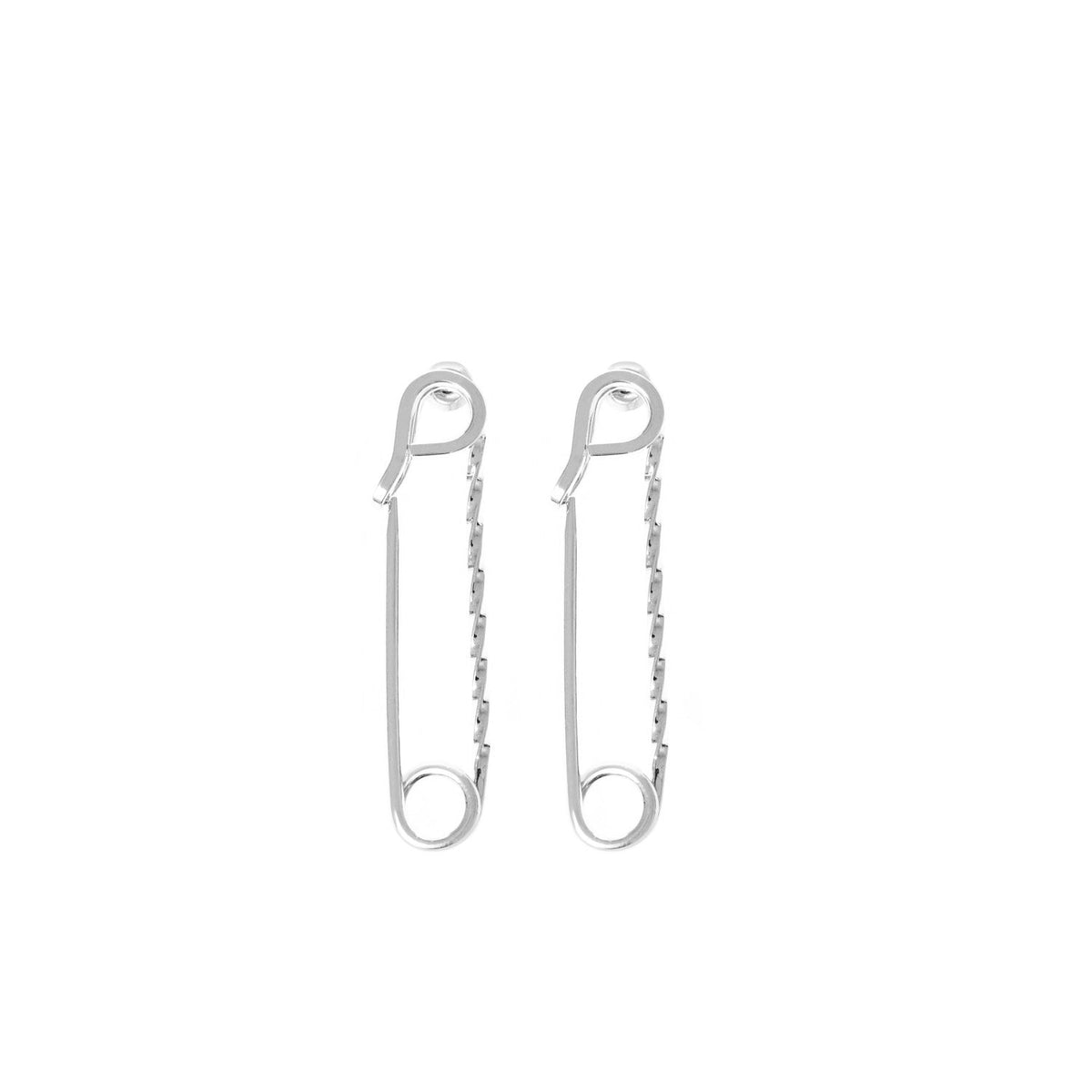Small Twisted Safety Pin Earrings by Eklexic