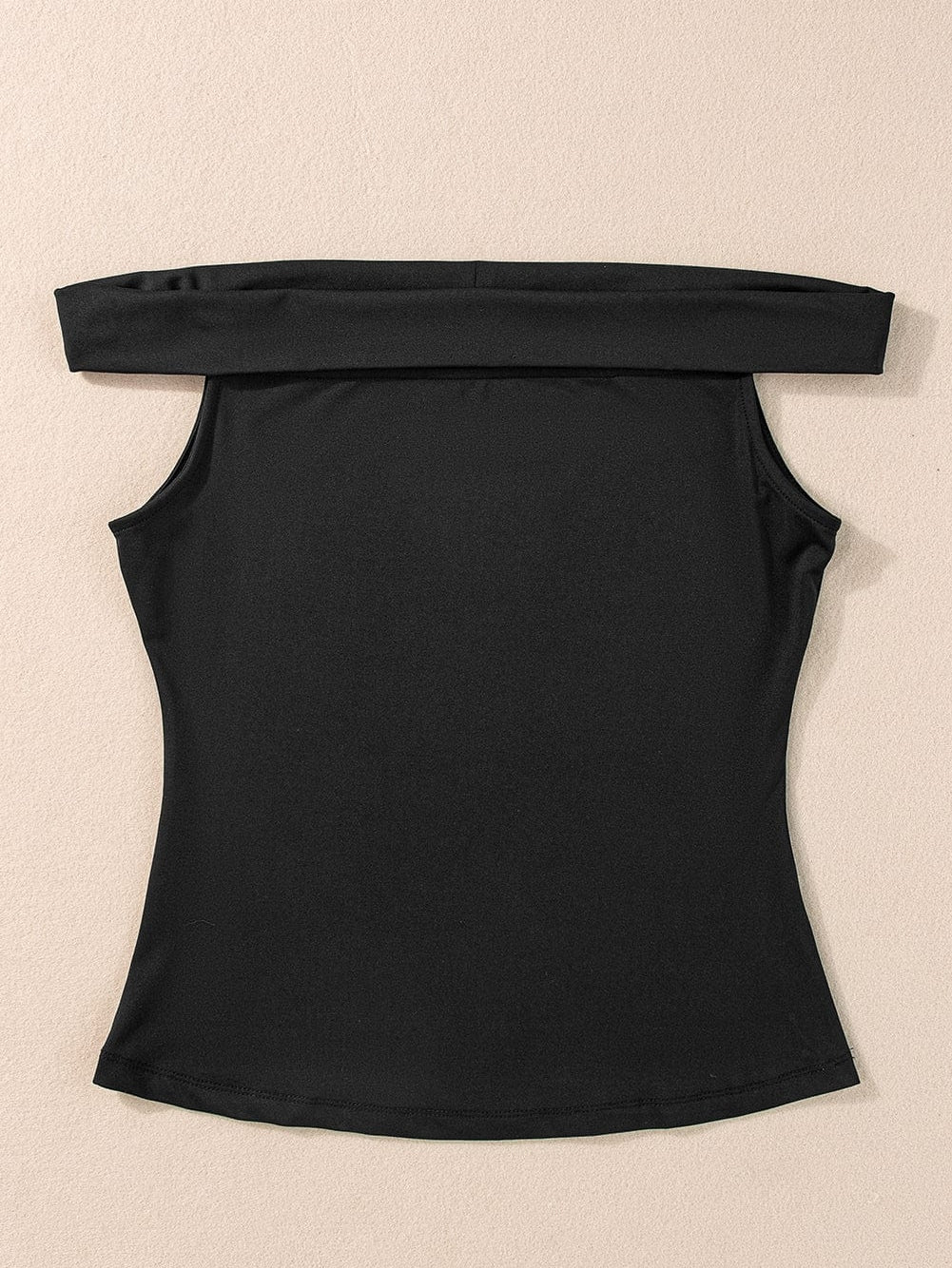 Cabaret Off-Shoulder Folded Slim Top in Black