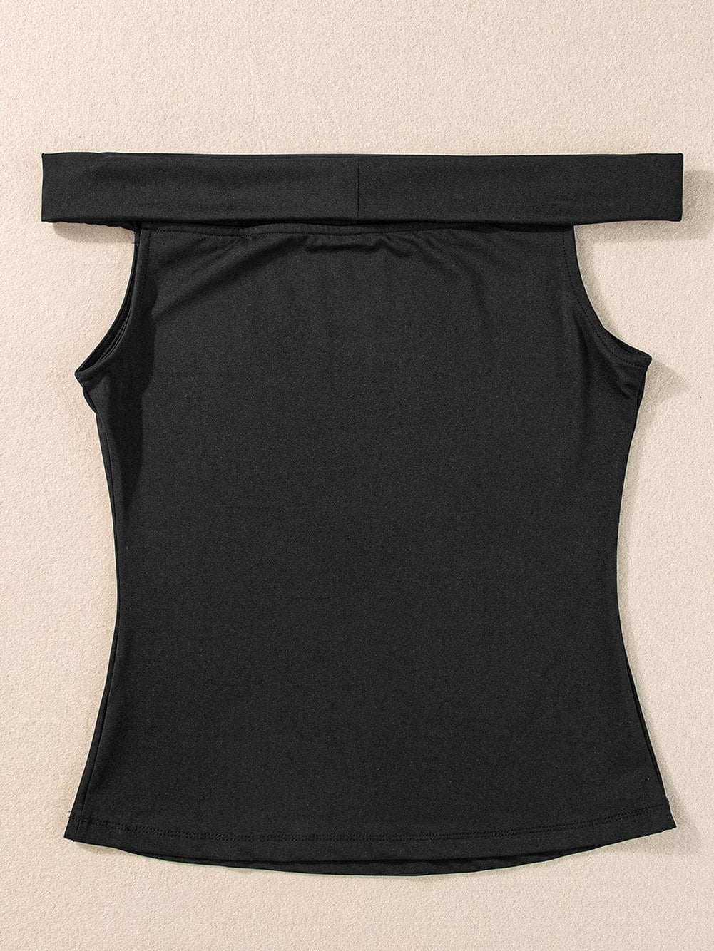Cabaret Off-Shoulder Folded Slim Top in Black