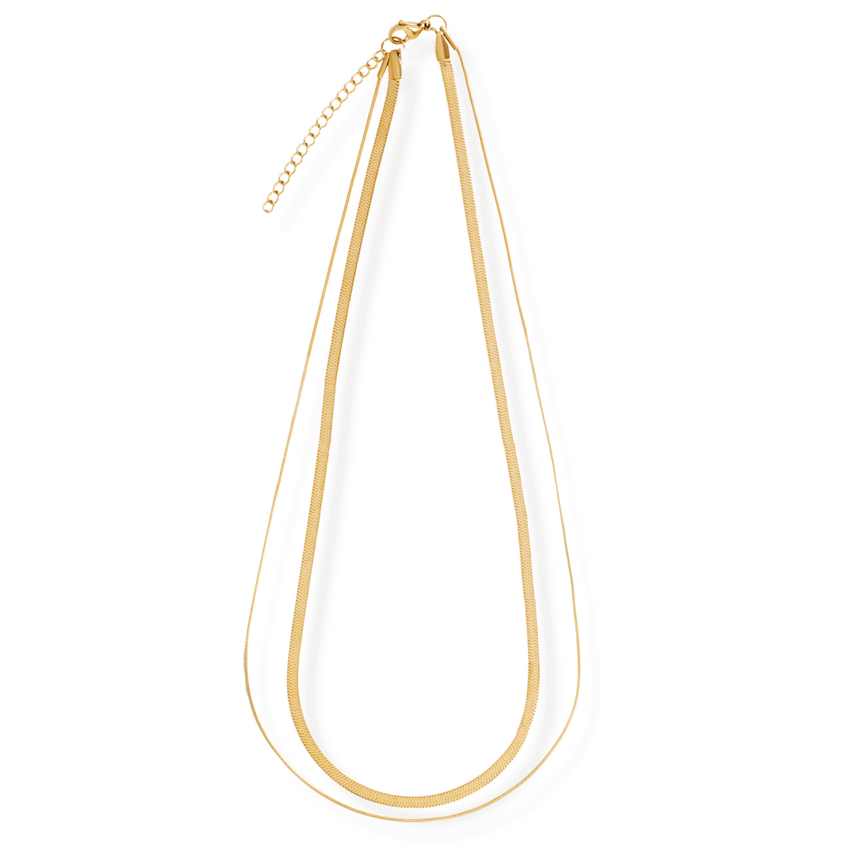 Cassia Double Chain Necklace | Gold and Silver