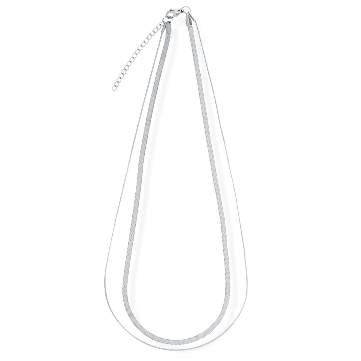 Cassia Double Chain Necklace | Gold and Silver