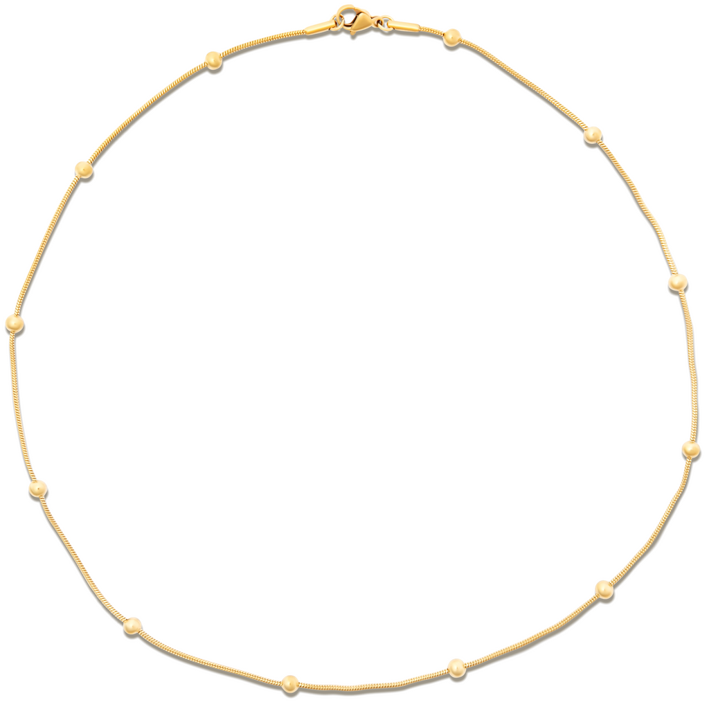 Rozlyn Beaded Ball Chain Necklace | Gold and Silver