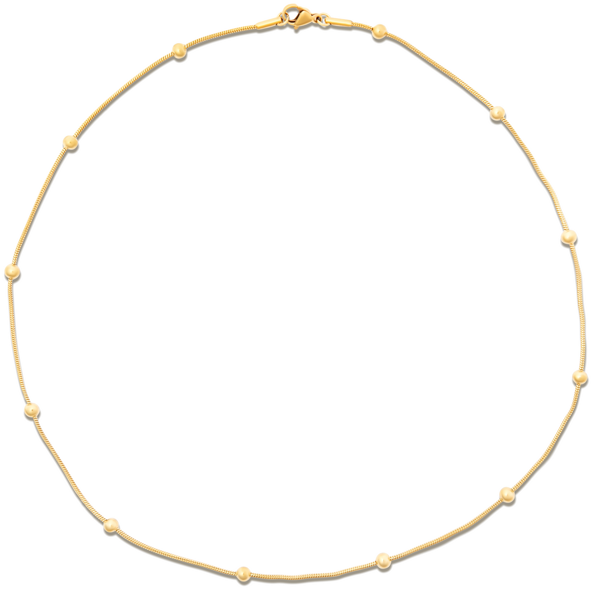 Rozlyn Beaded Ball Chain Necklace | Gold and Silver