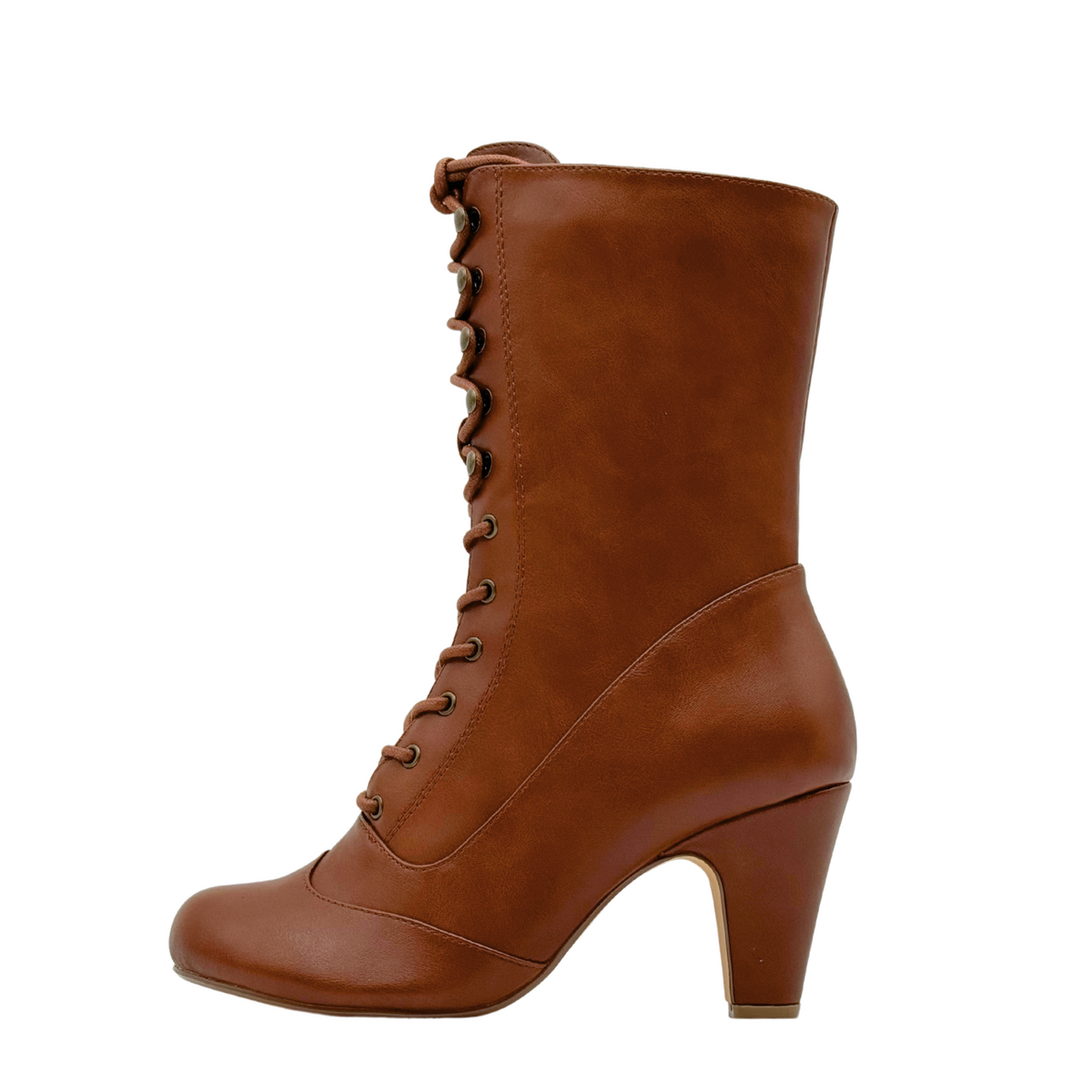 Claire Victorian Booties in tan by Pinup Girl Clothing