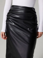 Chloe Slit Back Ruched Midi Skirt