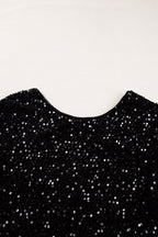 Countdown black sequin long sleeve top, full outfit view