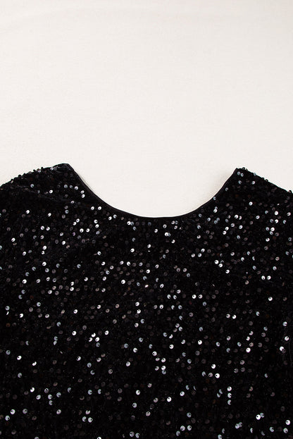 Countdown Black Sequin Long Sleeve Top