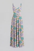 Amalie Daytime Maxi Gown in Pink Hydrangea Crepe