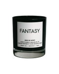 Fantasy scented soy candle in a black glass jar