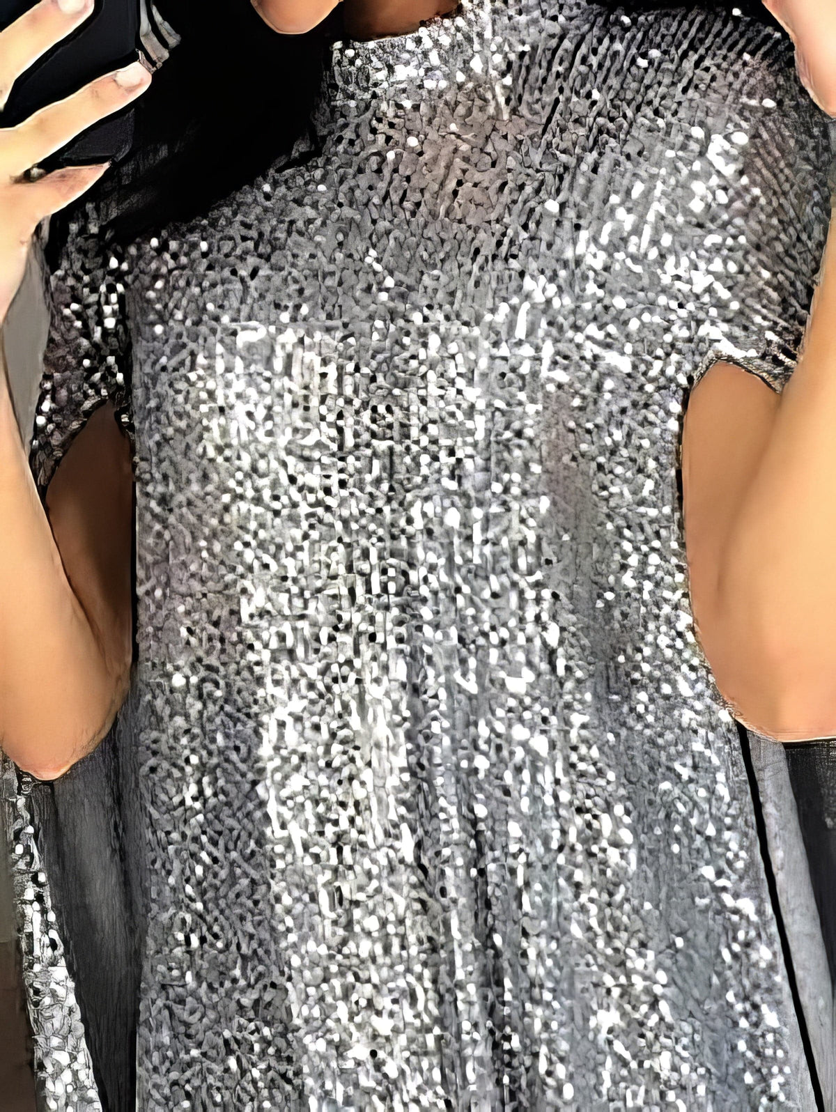 Studio 26 Capelet Sequin Mini Dress