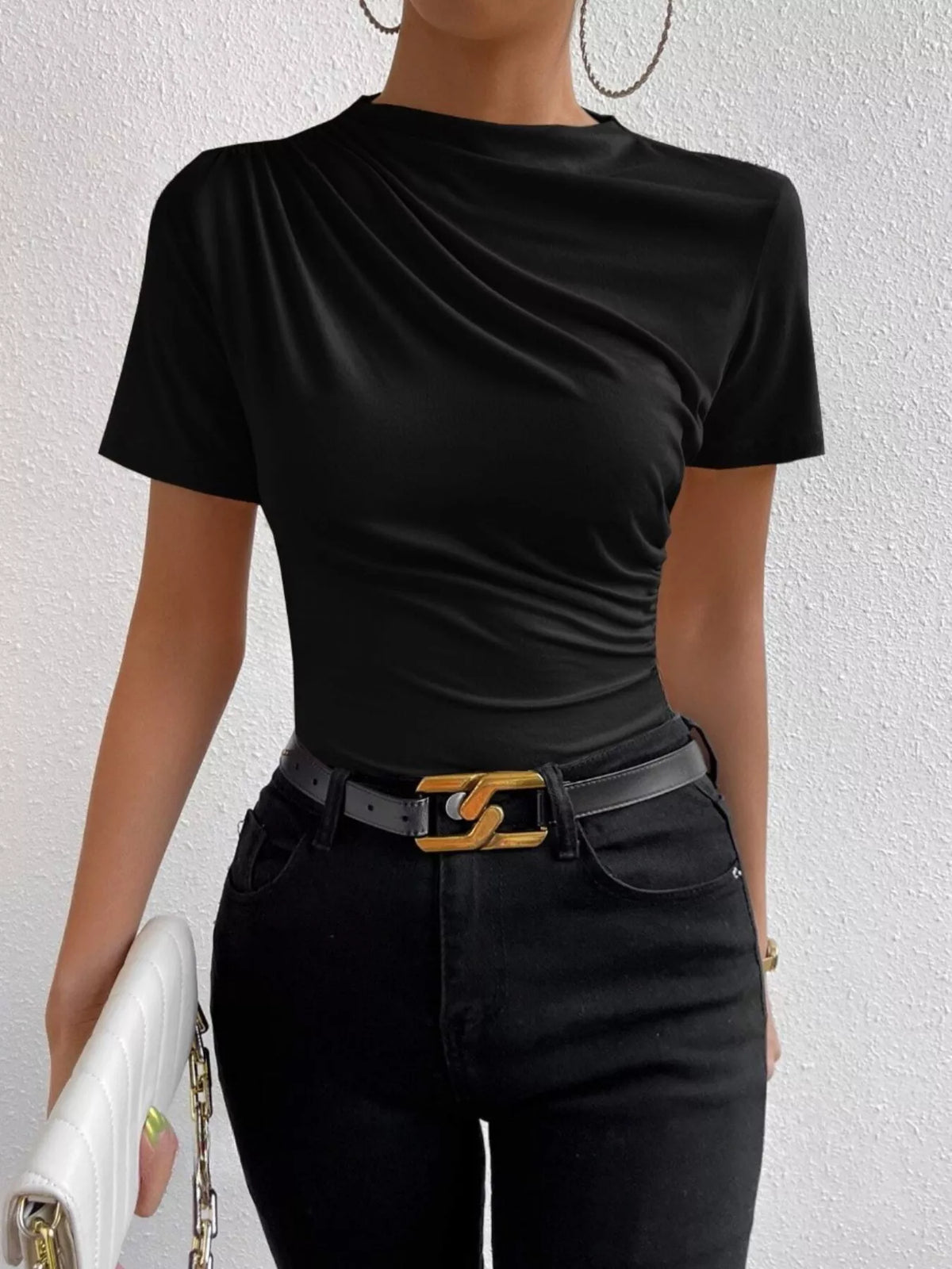 Capri draped short-sleeve top by Pinup Girl Clothing