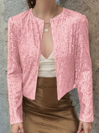 Victoria Sequin Open Front Cropped Jacket | Poundton | 10 Colors