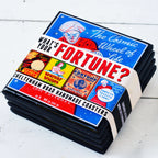 Fortune Telling Coaster Set, vintage fortune teller graphics (view 6)