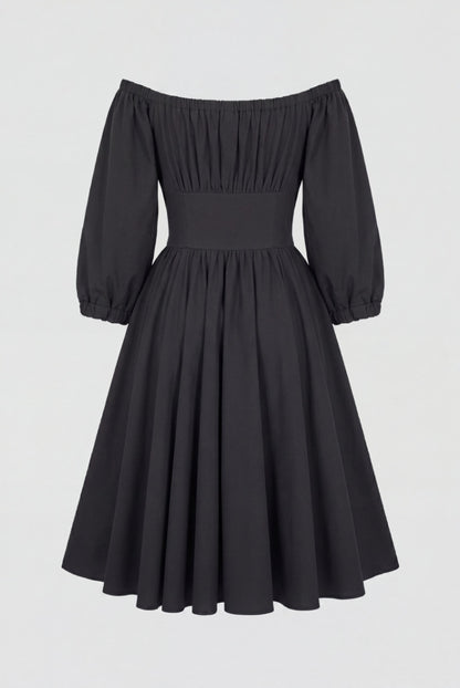Marie-Thérèse Peasant Dress in Black