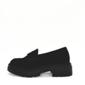 Giana nubuck penny loafer with a lug sole platform
