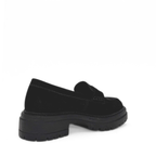 Giana nubuck penny loafer with a lug sole platform