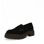 Giana nubuck penny loafer with a lug sole platform