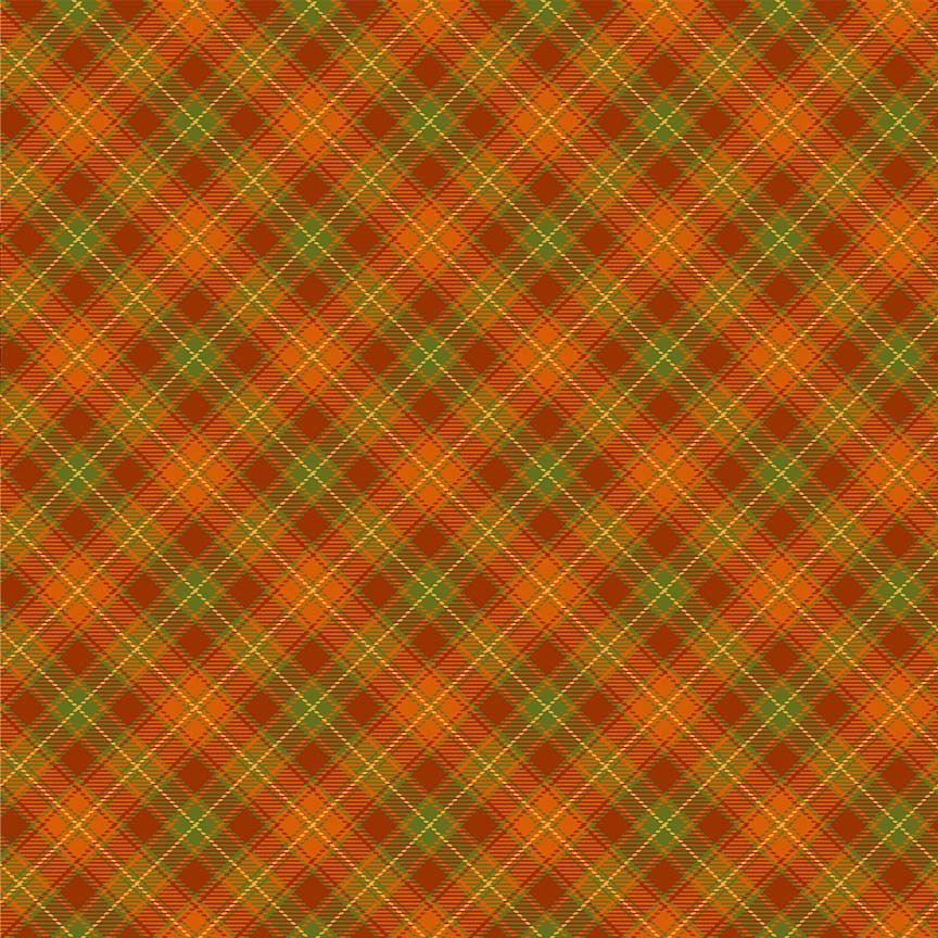 Orange Plaid Greta Dress, a 1950s cotton swing dress with a surplice neckline and gathered waist