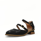 Guardian double-buckle Mary Jane flat in black with a low heel