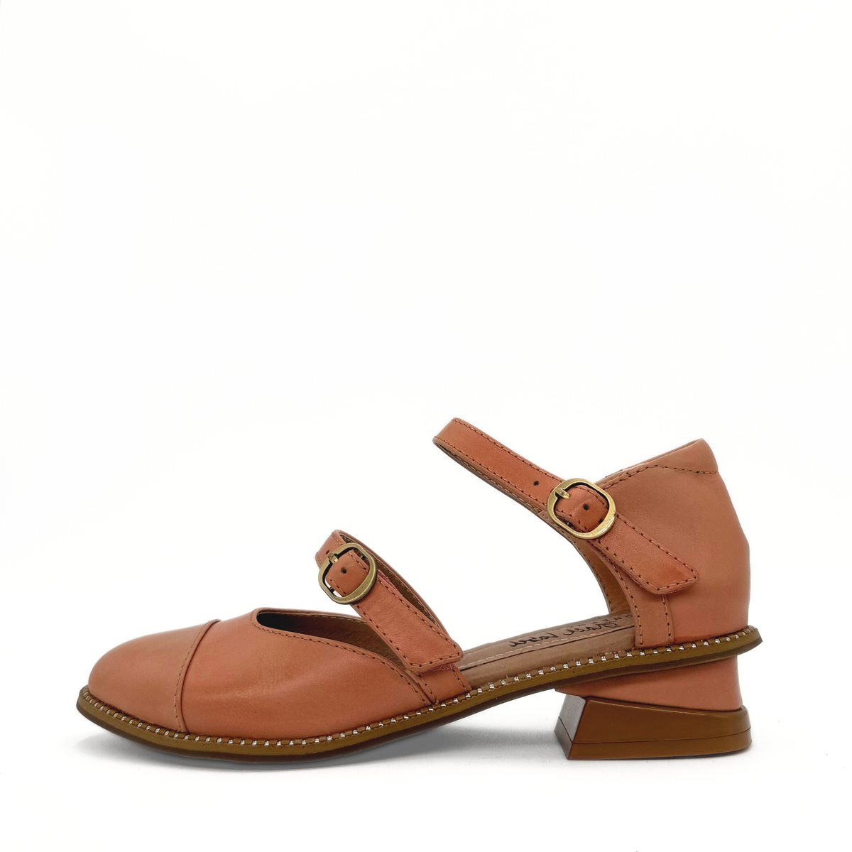 Guardian double-buckle Mary Jane flat in pink with a low heel