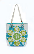 Suzani Teal Silk Small Tote