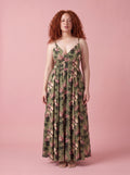 Amalie Daytime Maxi Gown in Green Caledonia Bella Roses
