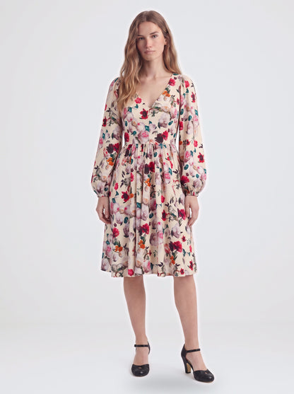 Kara Swing Dress, Ambrosia Floral Ivory