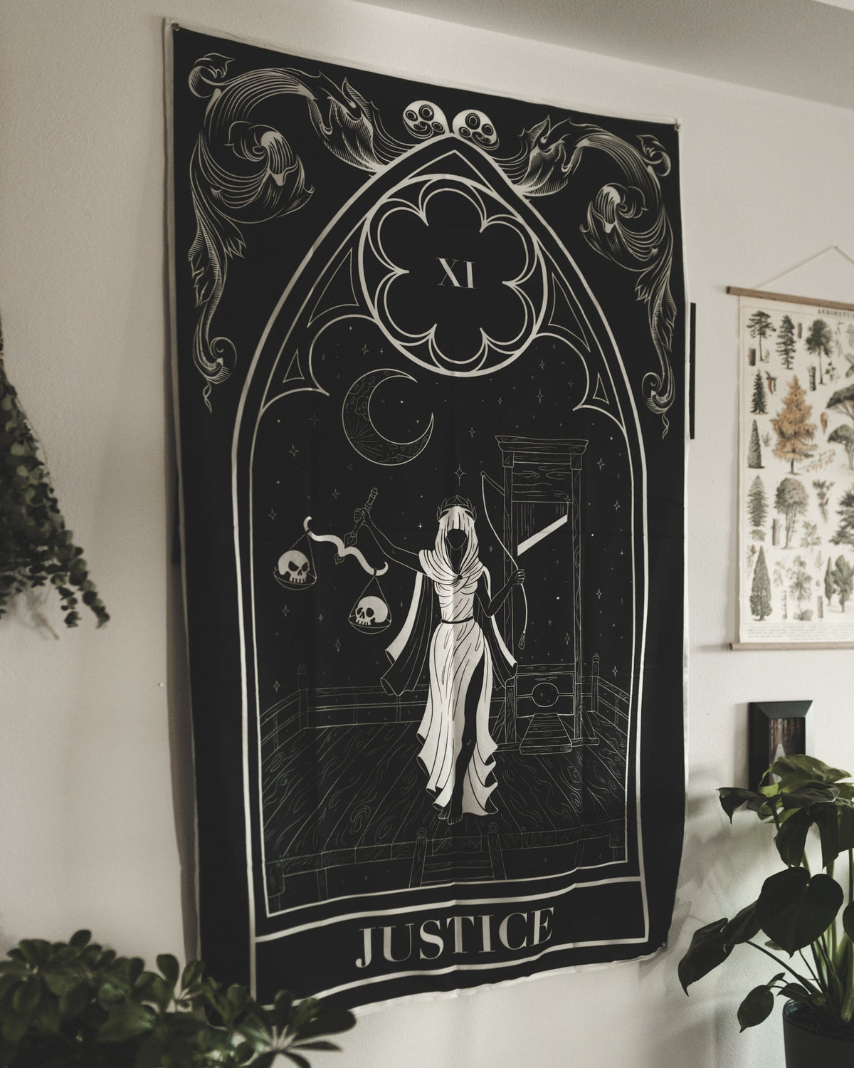 Justice tarot card wall tapestry