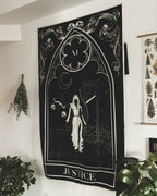 Justice tarot card wall tapestry
