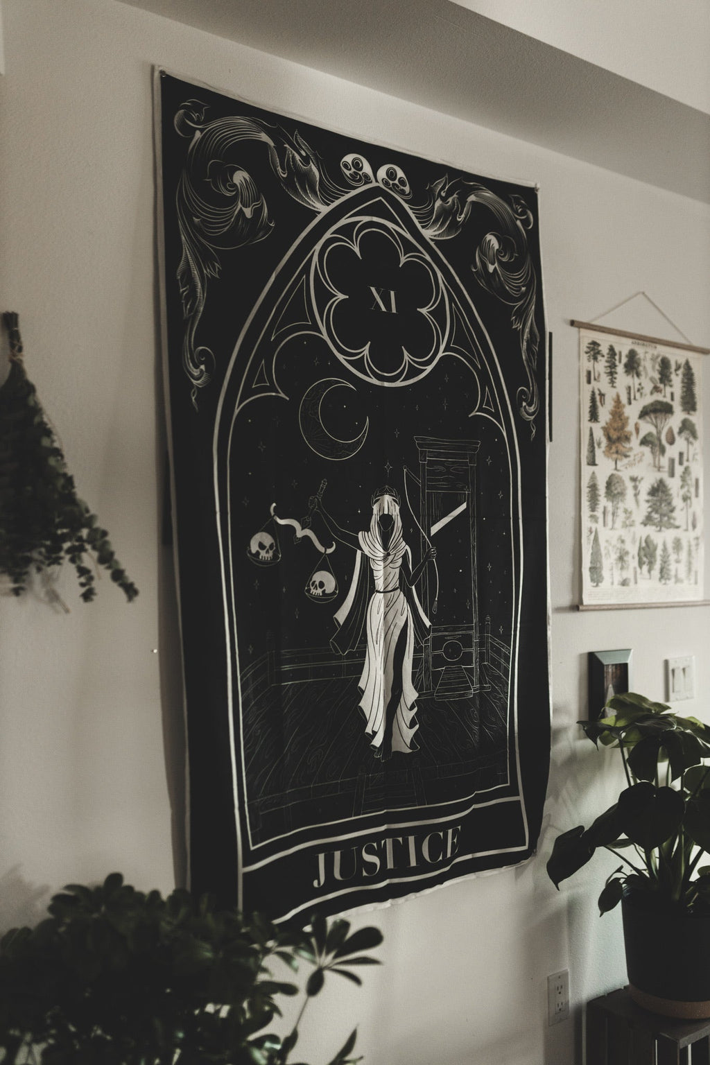 Justice tarot card wall tapestry
