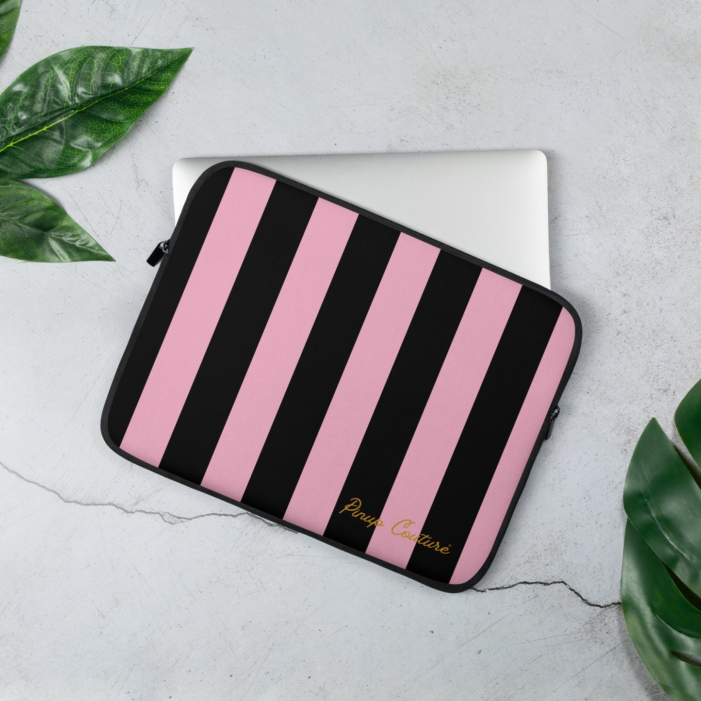 Lindy Candy Cane Mark Stripe Computer Laptop Sleeve | Pinup Couture Relaxed