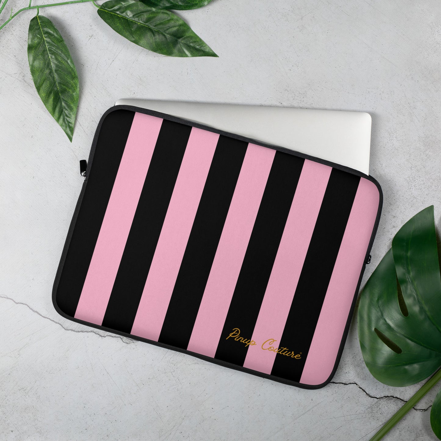 Lindy Candy Cane Mark Stripe Computer Laptop Sleeve | Pinup Couture Relaxed