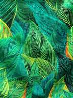 Leaves Bow Top in a green leaf print with an oversized neck bow
