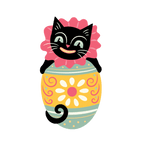 Eggcellent Easter Cat Brooch, pastel Easter cat (view 5)