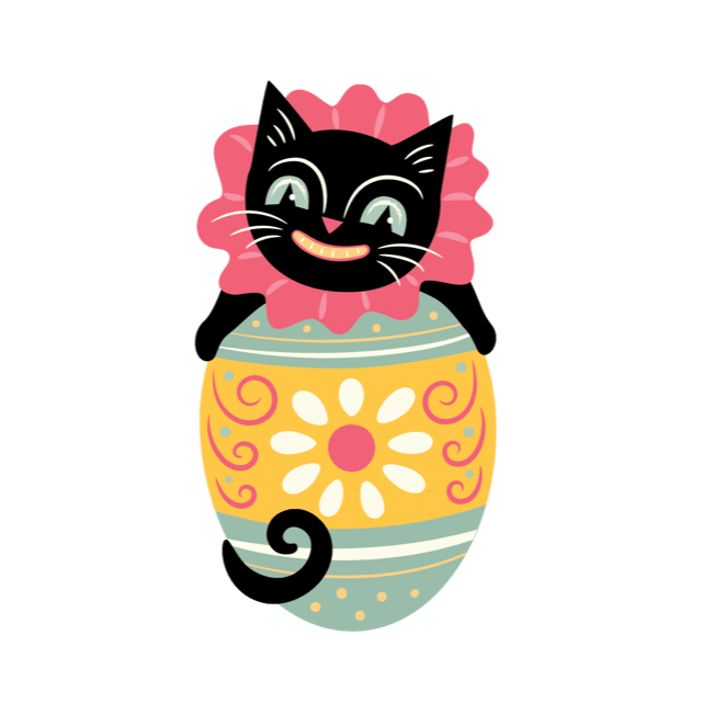 Eggcellent Easter Cat Brooch, pastel Easter cat (view 5)