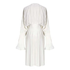 Sakiya Pleated Long Sleeve Shirt Dress