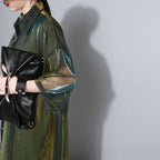 Reece Sheer Shimmer Shirt Dress | Marigold Shadows