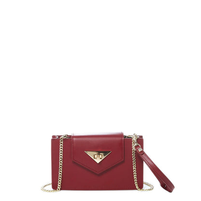 Mary Small Crossbody Leather Wristlet Burgundy