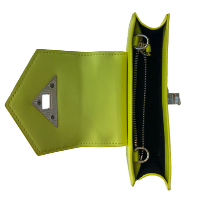 Mary Bright Yellow Small Crossbody Leather Wristlet