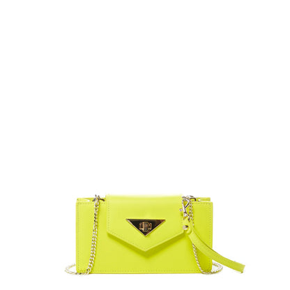 Mary Bright Yellow Small Crossbody Leather Wristlet