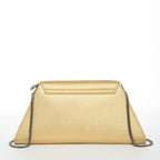 Angelica metallic gold leather clutch, another view, by Pinup Girl Clothing