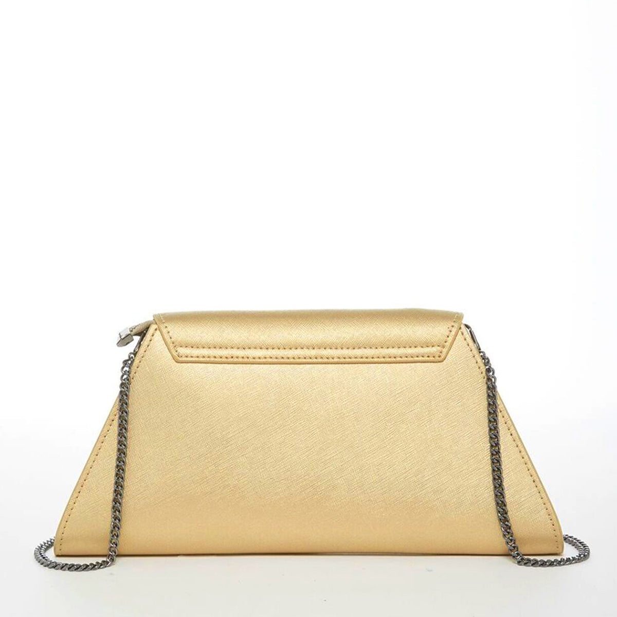 Angelica metallic gold leather clutch, another view, by Pinup Girl Clothing