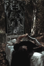 The Moon tarot card wall tapestry
