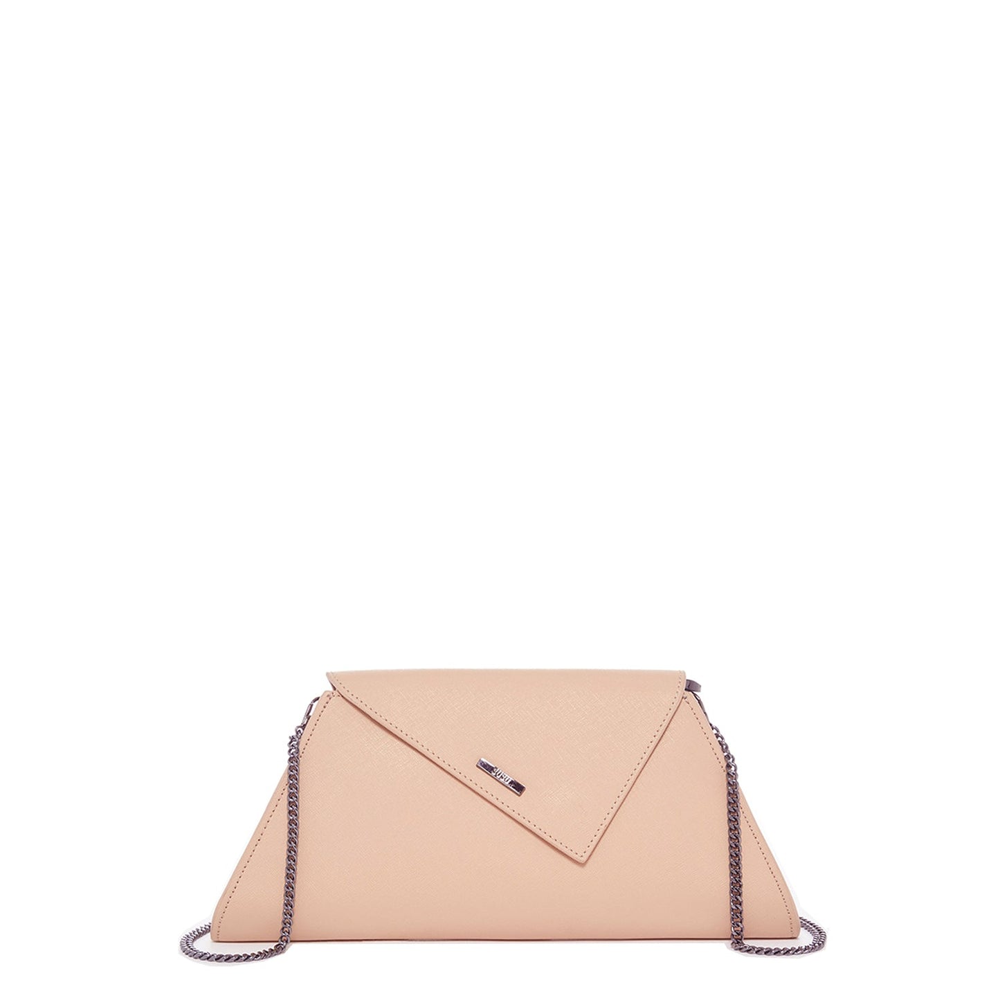 Angelica Nude Leather Clutch Purse