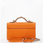 Hollywood Studded Leather Crossbody Bag in Orange