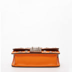 Hollywood Studded Leather Crossbody Bag in Orange