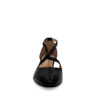 Oren cross-strap block heel in black